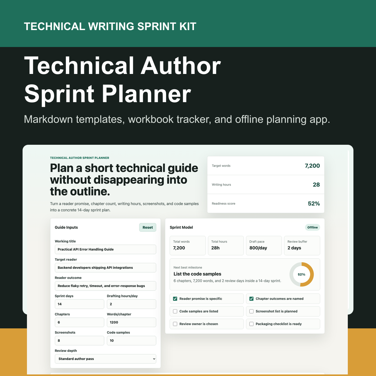 Technical Author Sprint Planner cover thumbnail